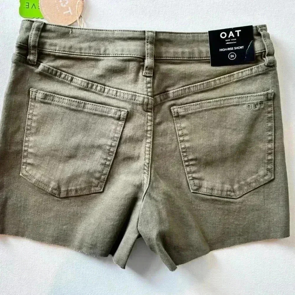 OAT New York army green Button down shorts size 26 - Picture 2 of 7